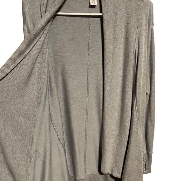 ATHLETA- Pranayama Wrap Cardigan Heather Blue Thumbholes Long Sleeved Small TALL - Picture 4 of 14
